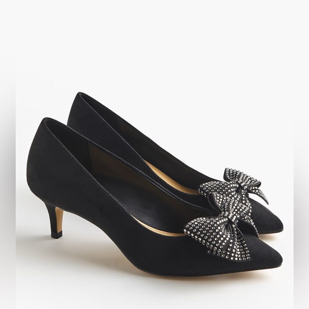 J Crew Rhinestone Bow Heels NIB